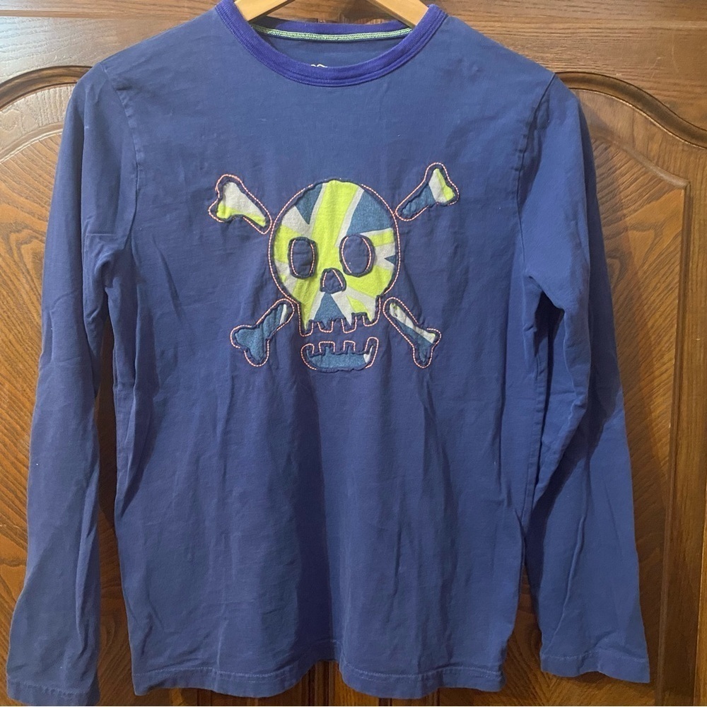 Mini Boden Skull & Crossbones Applique Shirt